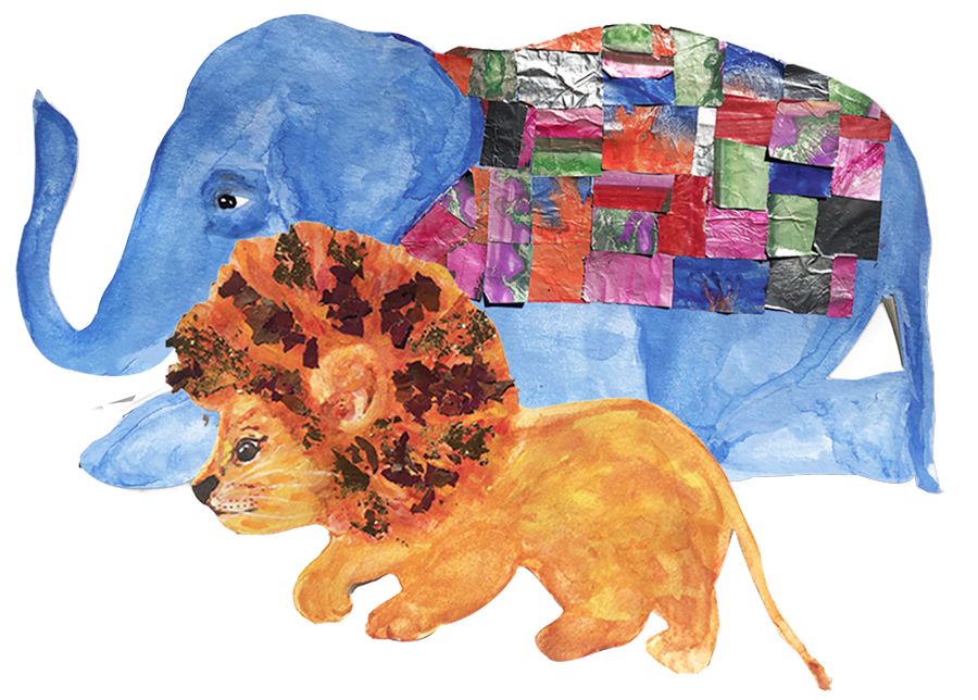 Elephant and Lion image